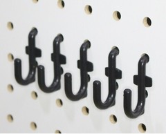 Plastic Black J & L Style Pegboard Hooks Kit – 200 Pack PEGBOARD NOT INCLUDED