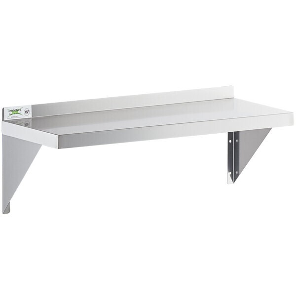 12″W x 36″L Stainless Steel Commercial Kitchen Overshelf Solid Wall Mount Shelf