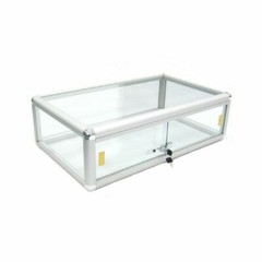 Aluminum Framed Tempered Glass Counter Top Display Case with Front Lock