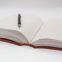 Handmade Leather Sketchbook 5×7–200 Unlined Pages, Rustic Travel Journal, B1 G1