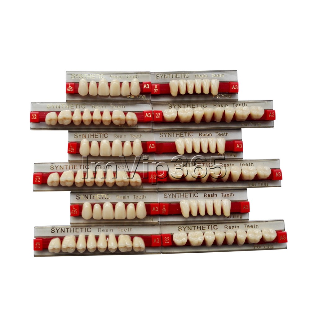 Acrylic Synthetic Resin Denture Teeth Vita Color Shade A2/A3 Upper Lower -84Pcs