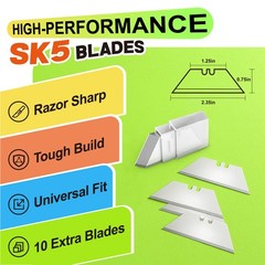 Folding Utility Knife 4 Pcs Color Box Cutter SK5 Blades Craft Paper Cardboard Op