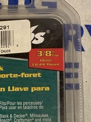 Jacobs 3/8″ Cap 10mm 3/8-24 Mount Keyless Drill Chuck KTI-84291