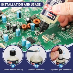 BEEYUIHF No Clean Liquid Solder Flux Dropper Electrical Soldering (30 mL/1 Oz.)