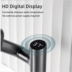 Flexible Swing Arm Faucet, Digital Temperature Display, Hot & Cold Mixer Tap