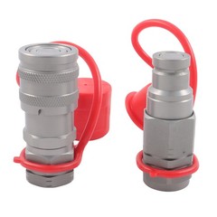 2 Pcs 3/8″ Flat Face Hydraulic Quick Disconnect Coupling Set 3/8″ NPT Thread