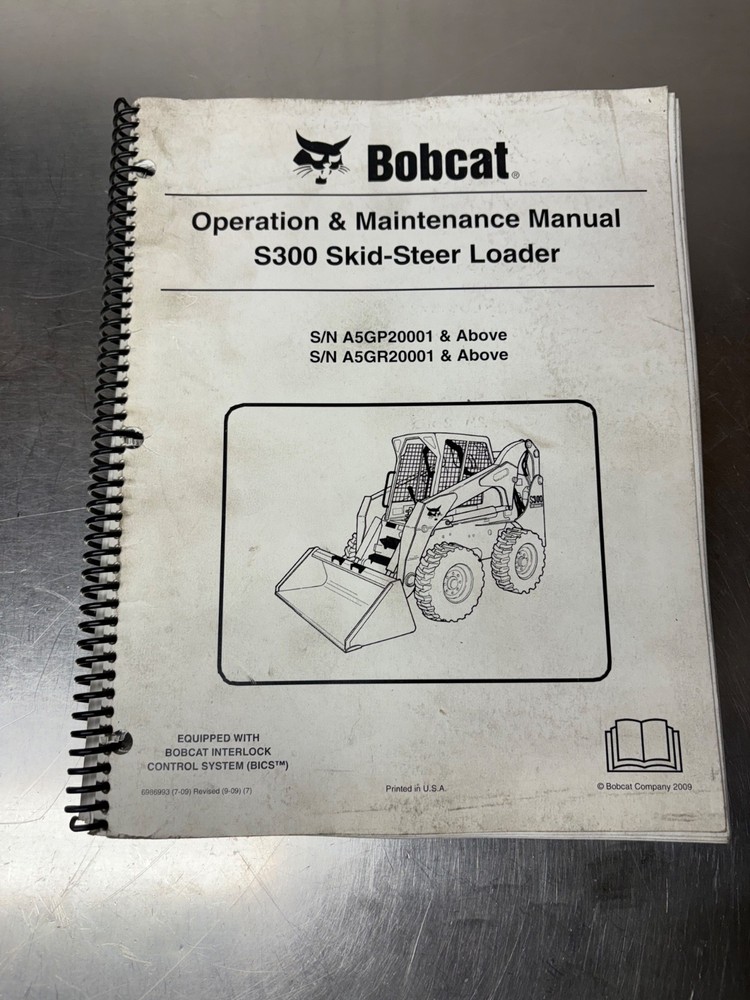 Bobcat S300 Skid Steer Operators & Maintenance Manual BICS 6986993