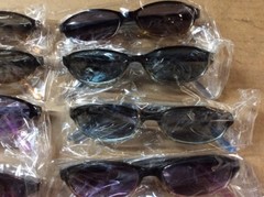 NEW ASSORTED BOX OF SUNGLASSES SUN GLASSES SET OF 12 GLASS COLORED SMALL LENS