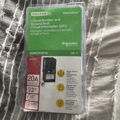 Square D HOM220GFIC 20A Circuit Breaker & GFIC J