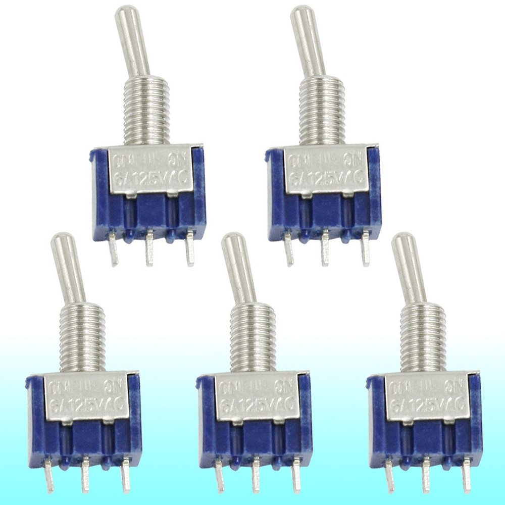 5Pack AC 125V 6A Single Pole Double Throw SPDT On/On Toggle Switch