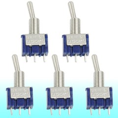 5Pack AC 125V 6A Single Pole Double Throw SPDT On/On Toggle Switch