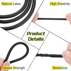13 Ft(4M) Latex Rubber Tubing, 1/8″(3mm)ID 1/4″(6mm)OD, Black