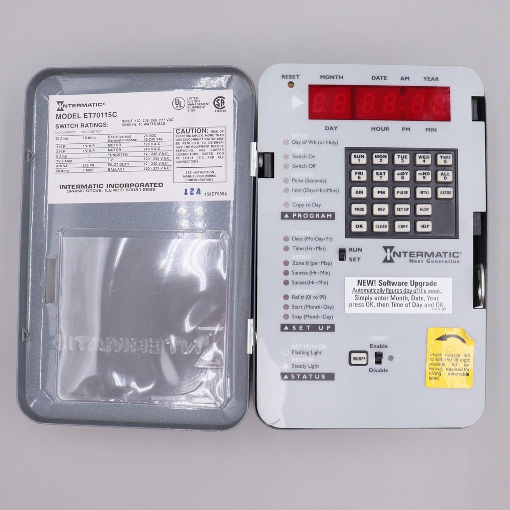Intermatic ET70115C Electronic 24-Hour 7-Day Time Switch Astro Holiday Gray