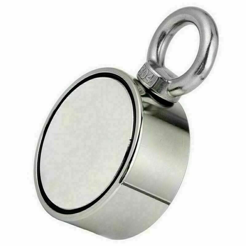 800LBS Neodymium Fishing Magnet Kit Up To Pull Force Super Strong Hunt & Rope
