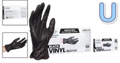 Black Disposable Vinyl Gloves, 2.75 Mil Palm, 3.9 Mil Fingers, X-Large, 100-Pack