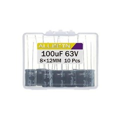 100uF 63V 8x12mm Aluminum Electrolytic Capacitor 100 MFD 63 Volt 0.32×0.47in 10