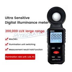 Light Meter Digital Illuminance Meter Luxmeter Luminometer Photometer 200000Lux-