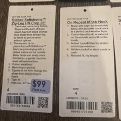 Lululemon Store Tags Only JUST THE TAGS Small XS Lot Of 8 Sizes 4 & 6 Pants Bras