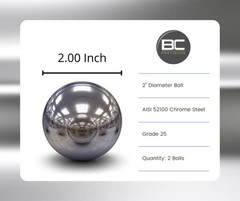 (2 Pack) 2″ Inch Chrome Steel Bearing Balls G25