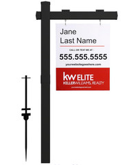 Black Real Estate Sign Post Vinyl PVC Flat Cap 6ft. (4″x 4″x 72″) Realtor Sign