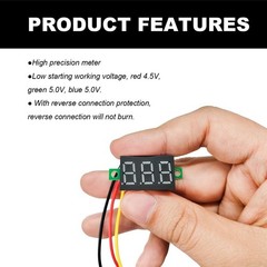 5 PCS Mini Digital Voltage Meter DC 0-30V LED Display Voltmeter
