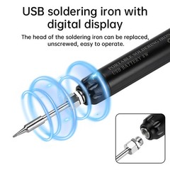 Portable Digital USB Smart Temperature Adjustable Soldering Iron 800mAh Battery