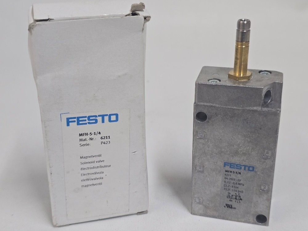 FESTO MFH 5 1/4 Solenoid Valve 5/2 6211 Pneumatic G1/4 0.2 to 0.8 MPa