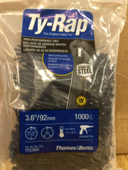 Thomas & Betts Ty-Rap TY23MX 3.62″ 18lb UV Black 1,000/bag