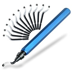 13-Piece Deburring Tool Set for 3D Printing, Metal, PVC – Aluminum Handle & HSS