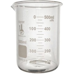 500ml Glass Beaker, Low Form, Graduated, Karter Scientific 213D26 (Single)