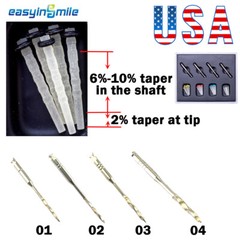 Endodontic Fiber Post Dental Root Canal Pin Screw Quartz Glass Posts + 4 Drills