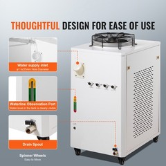 VEVOR Industrial Water Chiller CW-6000 15L 65L/min Laser Chiller with Compressor