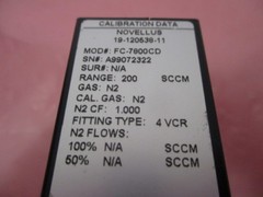 Aera FC-7800CD Mass Flow Controller MFC N2 200 SCCM Novellus 19-120538-11 421511