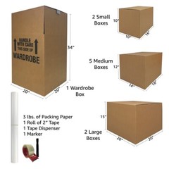 UBMOVE 1 Room Wardrobe Moving Kit 9 Packing Boxes and Moving Supplies