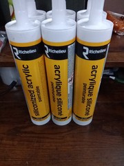 6 Pk Richelieu Acrylic Silicone Cartridges White Paintable 10.1oz Genuine 895 Kb
