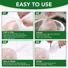 Poultry Shrink Bags,100 Pack,13x18Inches Clear Poultry Heat Shrink Wrap Chick…