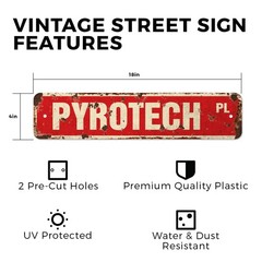 PYROTECH Vintage Style Street Sign pyrotechnics fireworks firework celebration
