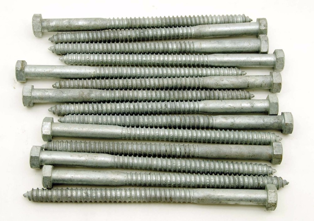 (10) Galvanized Hex Head 5/8 x 10 Lag Bolts Wood Screws