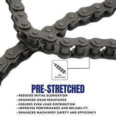 #60 Roller Chain 100 Feet with 10 Connecting Links