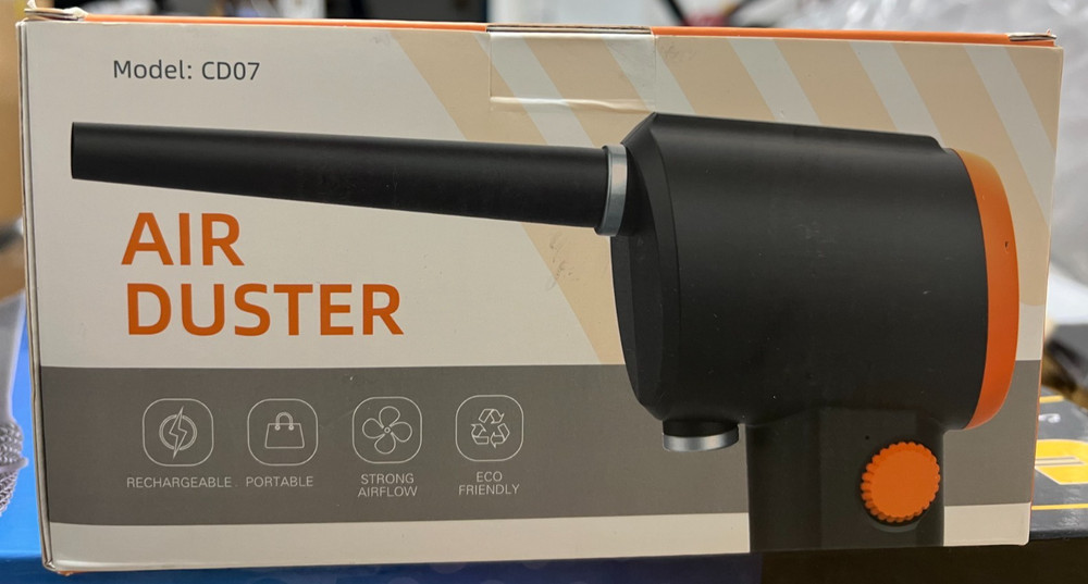 Cordless Air Duster for Computer Keyboard Cleaning with 2.47oz Blowing, 3hrs Rec