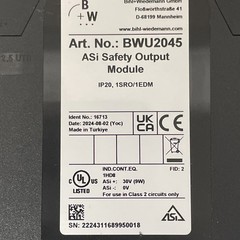 Bihl Wiedemann BWU2045 ASi Safety Output Module 1SRO/1EDM IP20 UNTESTED