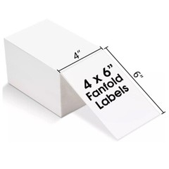 4×6 Fanfold Direct Thermal Shipping Labels for Zebra & Rollo Printer