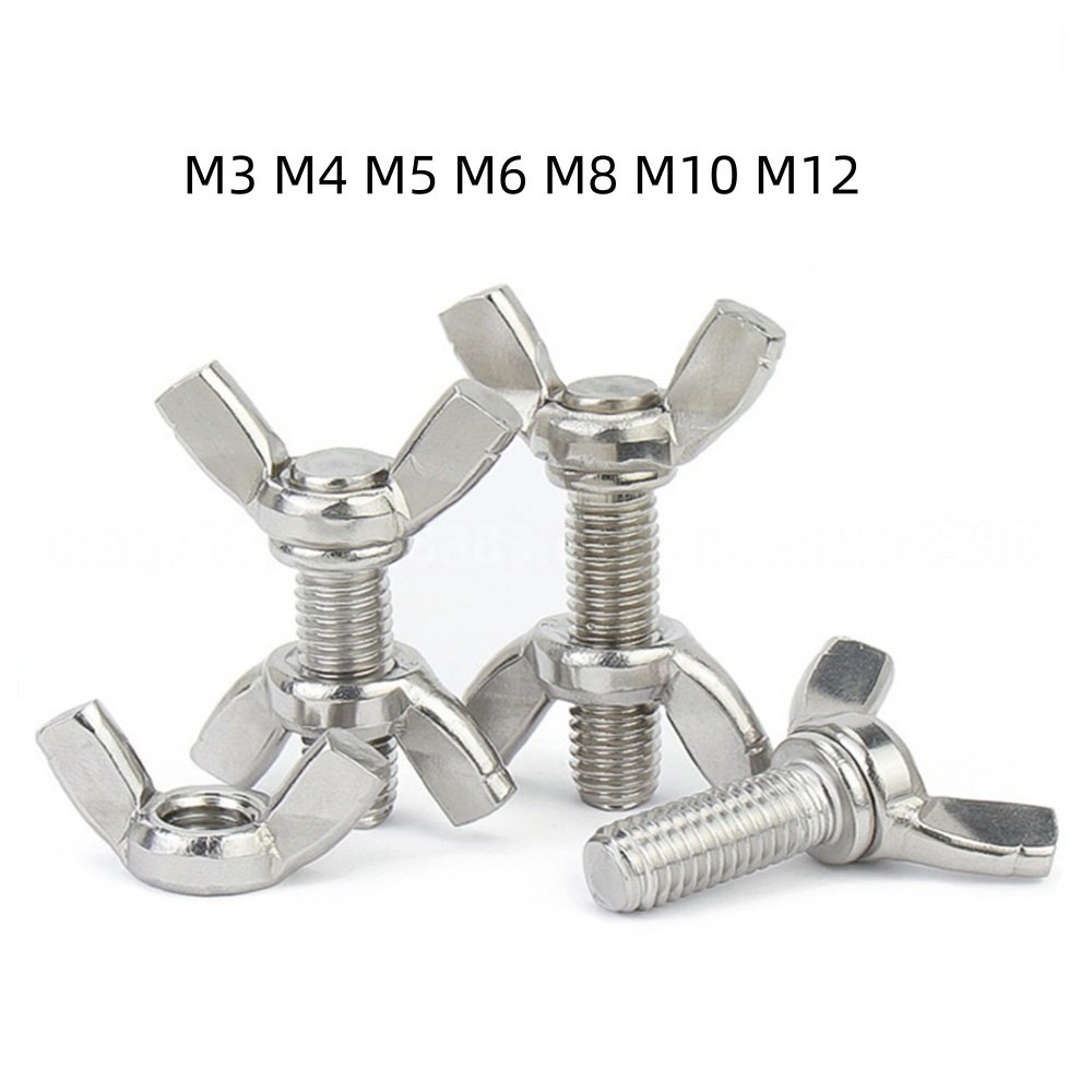 304 Stainless Steel Wing Thumb Screws With Wing Thumb Nut M3 M4 M5 M6 M8 M10 M12