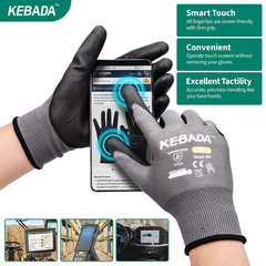 W1 Touchscreen Safety Gloves for Men & Women – 12 Pairs, Gray, Large