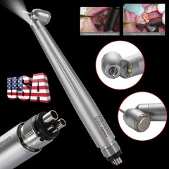 LED Dental Surgical Handpiece 45 Degree High Speed Turbine 4 Hole Rare Exhaust