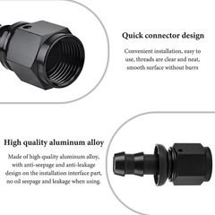 2 PCS 6AN Straight Push Lock Hose Fitting End, Aluminum Female Straight Swivel B