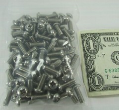 Lot 100 Stainless Round Head Machine Screw #10-32 x 1/2″ Phillips Drive Military