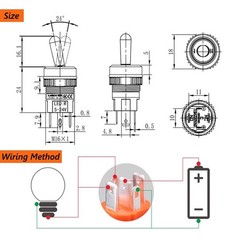 16mm Power Toggle switch ON/OFF 2/3 Position 20A 250VAC Waterproof LED Red Green