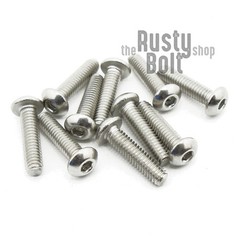 M2.5 x 10mm, Socket Button Head Screws, A2 304 18-8 Stainless Steel