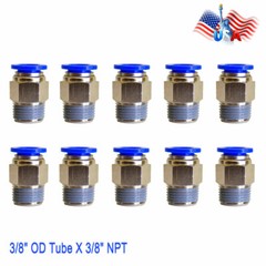 10Pc 10mm 3/8″ OD Tube X 3/8″ NPT Pneumatic Push To Connect Air Fitting